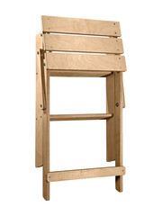 wooden chair ladder folded insulated on white background