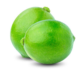 lime or green lemon isolated on white background