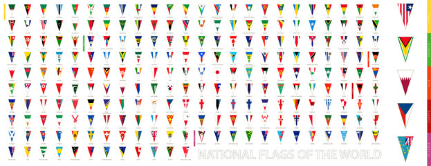 Triangle flag vertical icon, flags of the world.