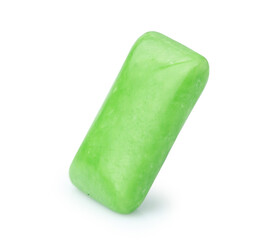 green chewing gum isolated on white background