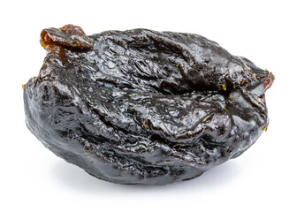 dry prunes isolated on white background