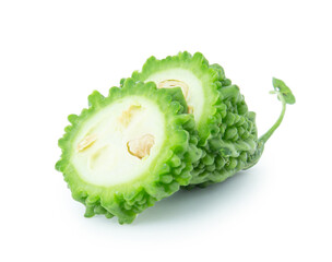 Bitter gourd isolated on white background