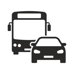 Commuter icon. Traffic. Busy road. Vector icon isolated on white background.
