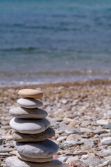 stack of stones on beach