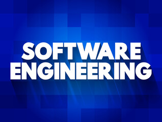 Software Engineering text quote, concept background