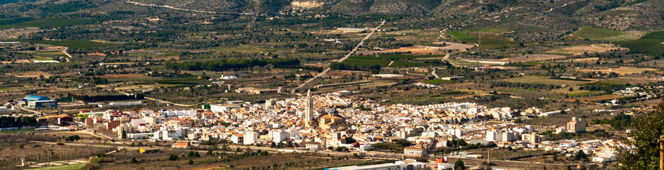 vistas del municipio de Alcalá de chiver desde el castillo  en un bonito día de verano ,castellon de la plana , España