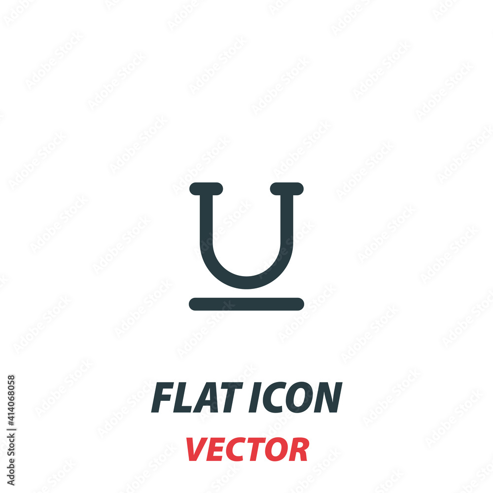 Fototapete text format underline mini icon in a flat style. vector illustration pictogram on white background. 