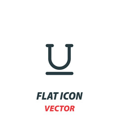 Text format underline mini icon in a flat style. Vector illustration pictogram on white background. Isolated symbol suitable for mobile concept, web apps, infographics, interface and apps design