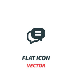 sms message icon in a flat style. Vector illustration pictogram on white background. Isolated symbol suitable for mobile concept, web apps, infographics, interface and apps design