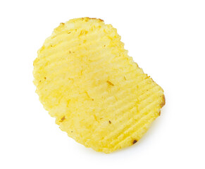 Potato chips isolated on white background
