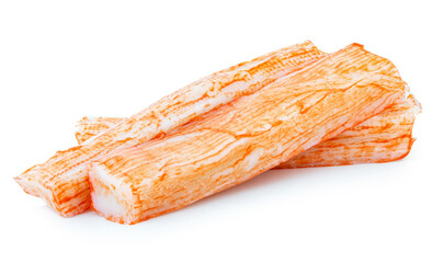 Crab sticks isolated on white background