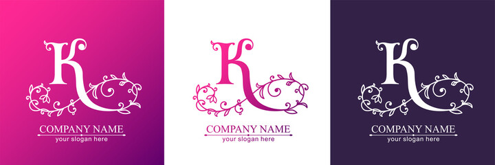 Premium Vector K logo. Monnogram, lettering. Personal logo or sign for branding an elite company.