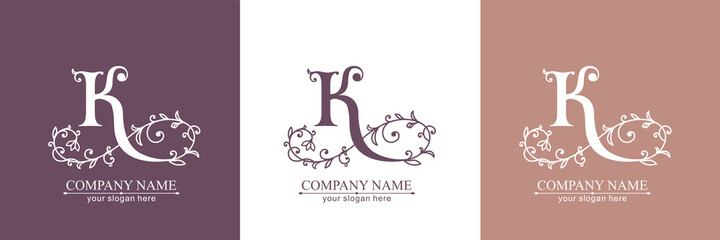 Premium Vector K logo. Monnogram, lettering. Personal logo or sign for branding an elite company.