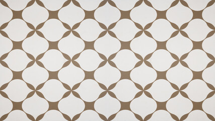 Brown white traditional motif tiles wallpaper texture background - Vintage retro concrete stone...