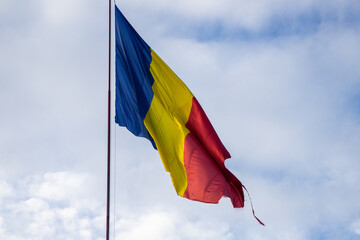 romania flag background in wind