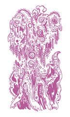 Obraz na płótnie Canvas Hand drawn illustration with abstract tree. Doodle style art.