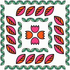 Spring greeting card. Flowers and leaves. Fresh design for posters, flyers, greeting card, invitation. Vector illustration for web design or print.