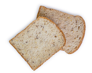 slice bread isolated on white background