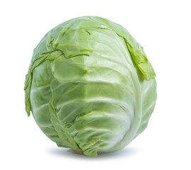 green cabbage vegetable isolated on white background