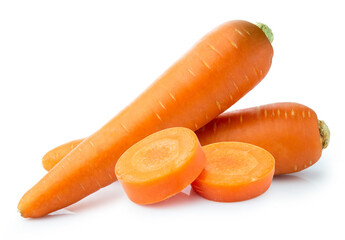 fresh vegetable carrots isolated on white background