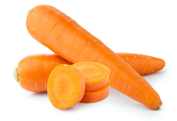 fresh vegetable carrots isolated on white background