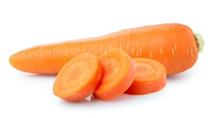 fresh vegetable carrots isolated on white background