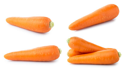 fresh vegetable carrots isolated on white background