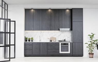 modern kitchen interior.