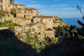 Fototapeta na wymiar the village of Savoca in the province of Messina and near Taormina in Sicily