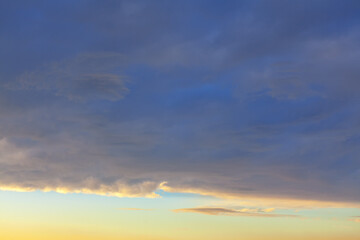 Clouds in soft light . Morning Sky Background