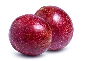 clipping path passion fruit isolated on white background