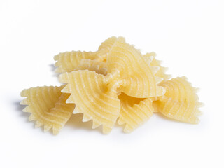 raw pasta isolated on white background