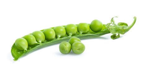 green Pea vegetable isolated on white background