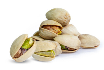 Pistachio nuts. Isolated on a white background