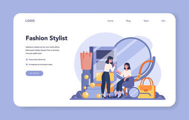 Fashion stylist web banner or landing page. Modern, creative