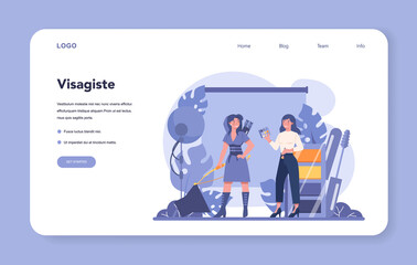 Visagiste web banner or landing page. Beauty center service