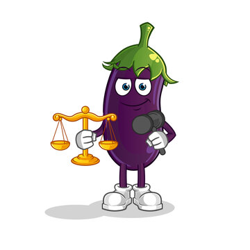 recommend clip art: eggplant lawyer cartoon. cartoon mascot vector