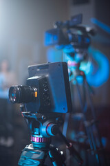 stream at a concert in a hall without spectators