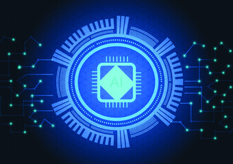 AI abstract technology background With various technology elements, high-tech communication concept