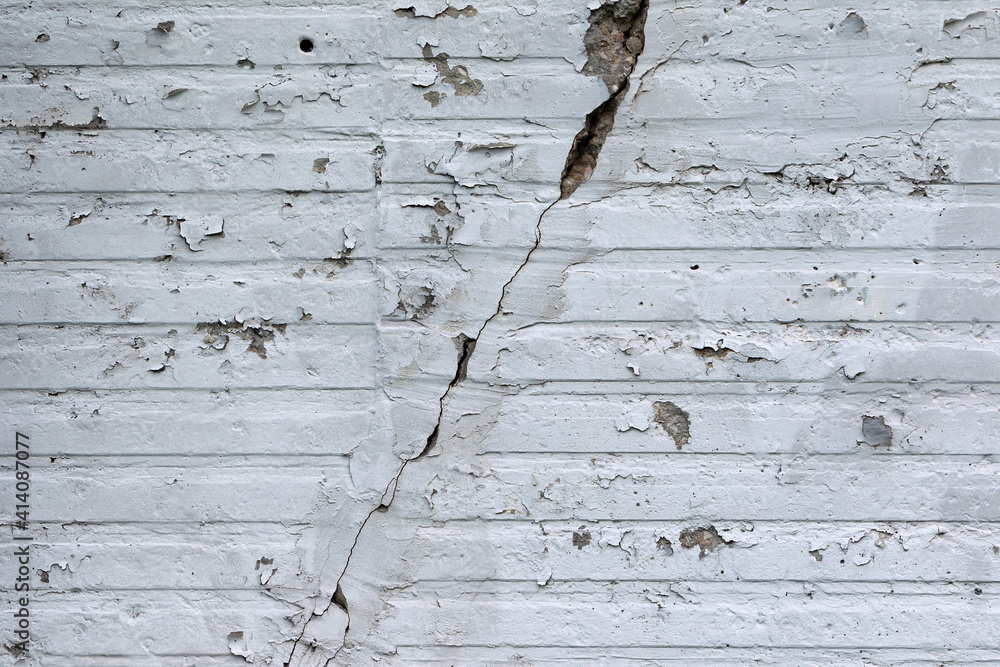 Wall mural The Walls and backgrounds Old cement walls with black stains on the surface caused by moisture. Peeling wall surface with cracks and scratches, old rough gray cement wall surface for the background.