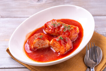 トマト味のロールキャベツ