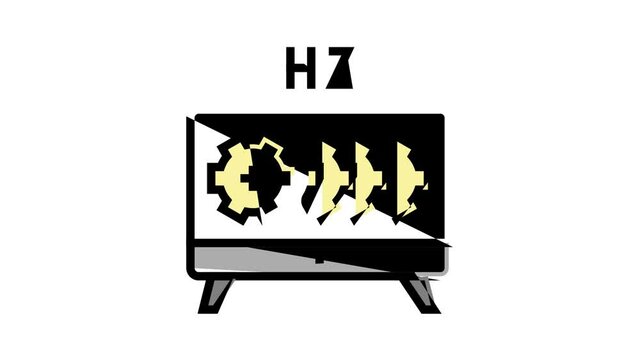 Computer Pc Monitor Icon Animation Full Hd And 4k Resolution, Oled, Ips And Led Display, Hdmi, Vga And Dvi Computer Screen Port