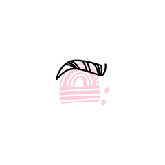 Fototapeta premium logo for online brow bar shop. Contemporary modern trendy vector logo. Highlight cover background. Beauty icon.