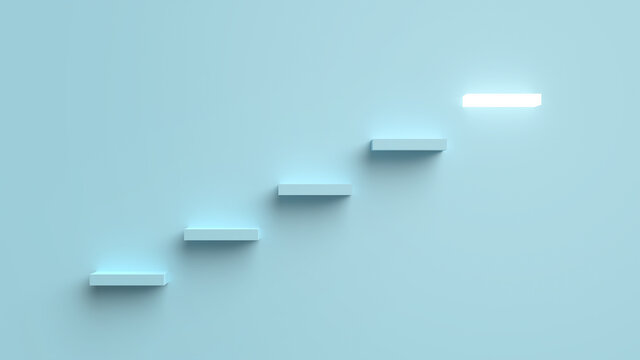The ladder of success that sparkles. 3D Render