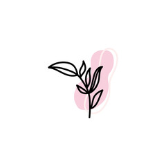 logo for online shop, flower shop, spa salon. Contemporary modern trendy vector logo. Highlight cover background. Beauty icon.