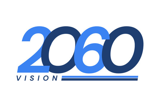 Happy New Year 2060. 2060 Vision Modern Design for Calendar, Greeting Cards, Invitations, Flyers or Prints