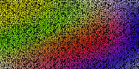 Multicolor vector background, banner. Fantasy on the theme of QR code.