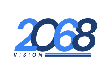 Happy New Year 2068. 2068 Vision Modern Design for Calendar, Greeting Cards, Invitations, Flyers or Prints