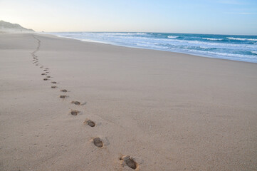 footprints on the sand