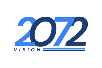 Happy New Year 2072. 2072 Vision Modern Design for Calendar, Greeting Cards, Invitations, Flyers or Prints